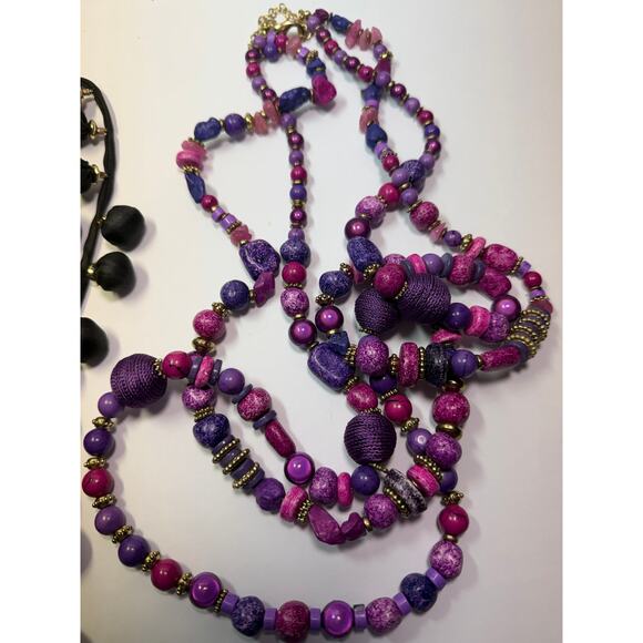 Chicos Chico's long necklace necklaces lot bundle jewelry Purple gold black - Picture 12 of 14